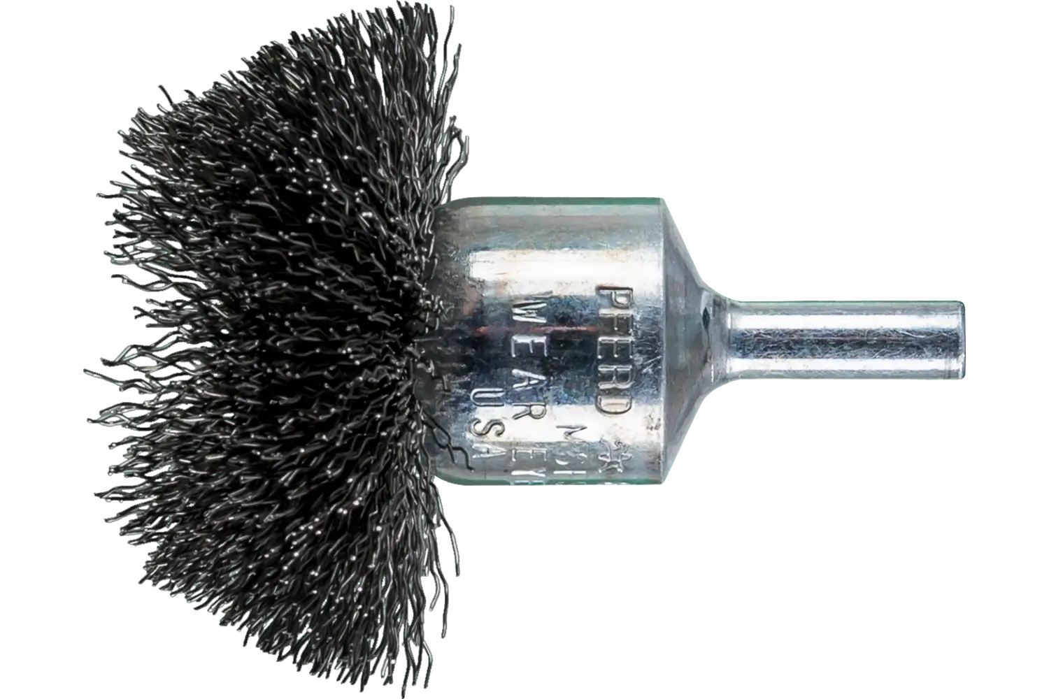 Picture of Pferd Circular Mounted End Brush 2" Dia. .010 Carbon Steel 1/4" Shank